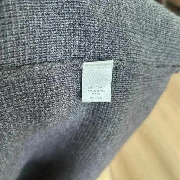 Banana Republic Merino Wool gray Button Front Jacket Knit Longl Cardigan medium - Picture 5 of 6